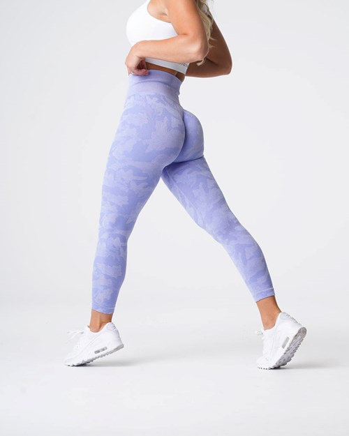 NVGTN Camo Seamless Leggings Periwinkle | 91506-OCDU