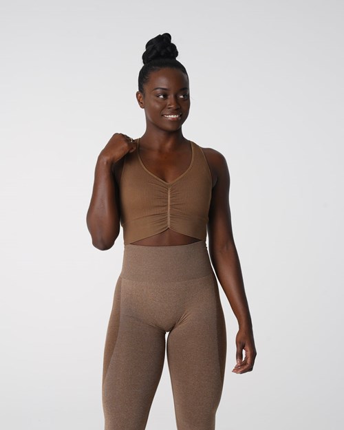 NVGTN Cinched Seamless Bra Mocha | 63542-MZHP