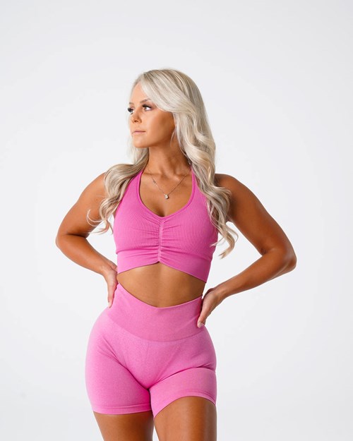 NVGTN Cinched Seamless Bra Różowe | 51678-PVKO
