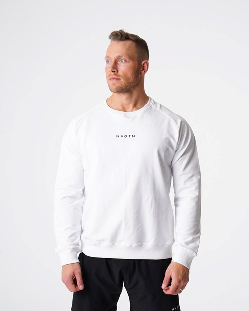 NVGTN Crew Neck Sweatshirt Białe | 69807-OYJG