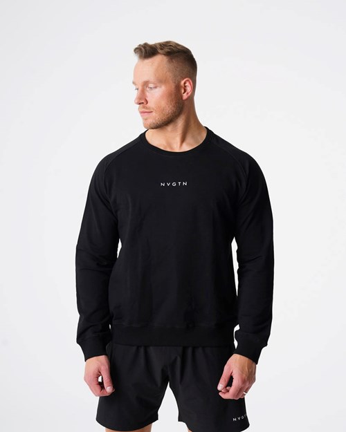 NVGTN Crew Neck Sweatshirt Czarne | 93625-FUMY