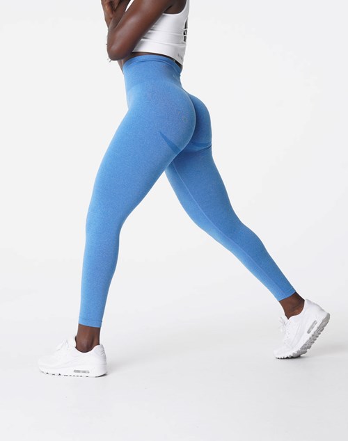 NVGTN Curve Seamless Leggings Niebieskie | 34802-WHSZ