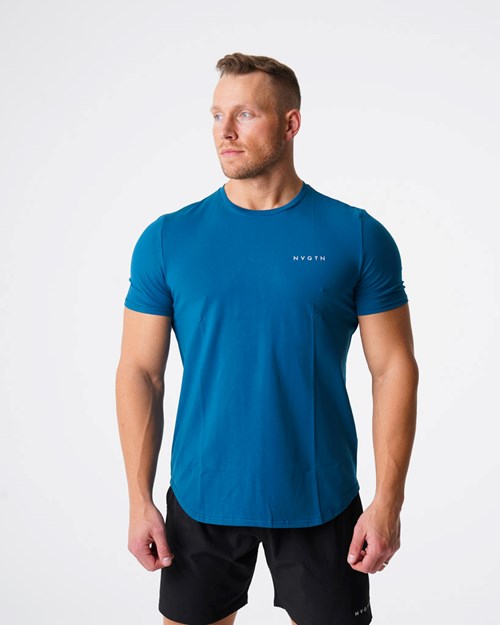 NVGTN Pulse Fitted Tee Niebieskie | 86743-KBPD