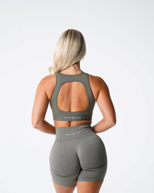 NVGTN Pursuit Seamless Bra Khaki Zielone | 52673-BXHT